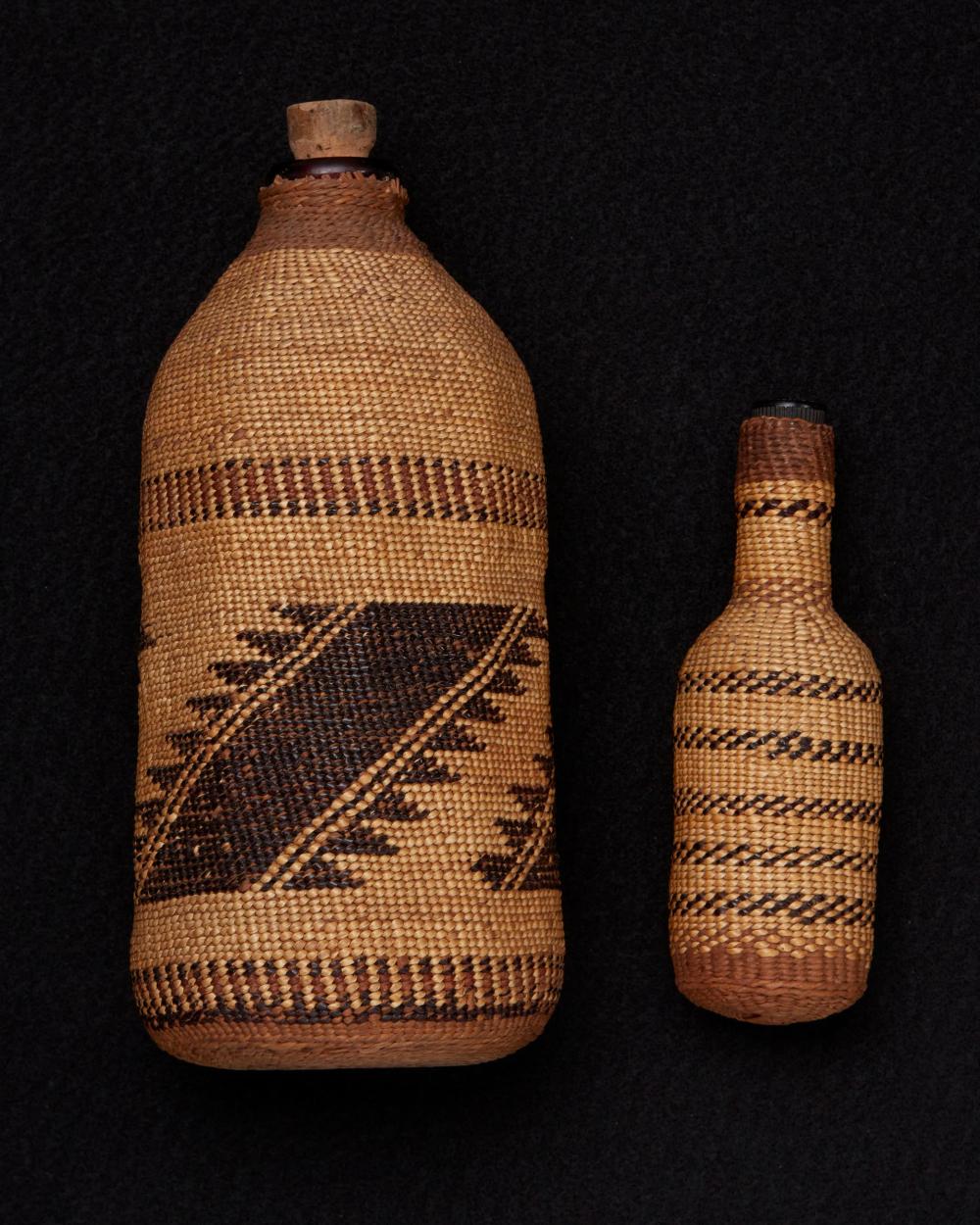 TWO ATSUGEWI TWINED BASKET