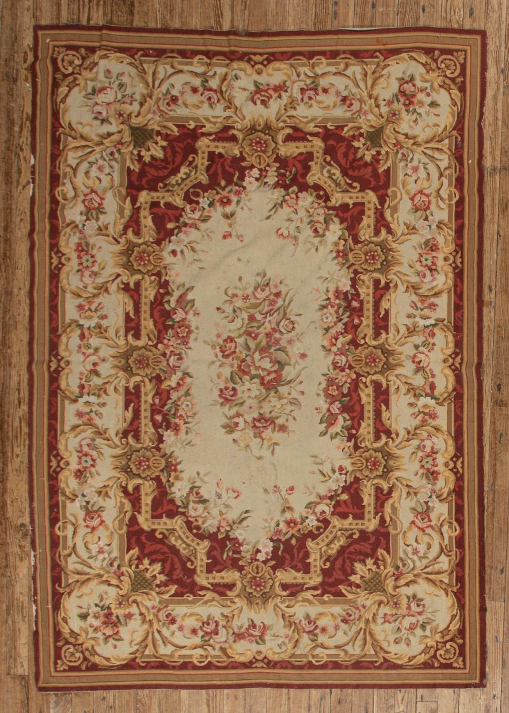 TWO AUBUSSON CARPETSTwo Aubusson