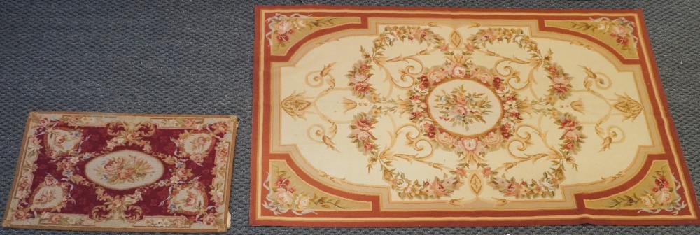 TWO AUBUSSON STYLE RUGSTwo Aubusson