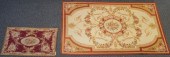 TWO AUBUSSON STYLE RUGSTwo Aub