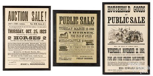 TWO AUCTION BROADSIDES, DATED