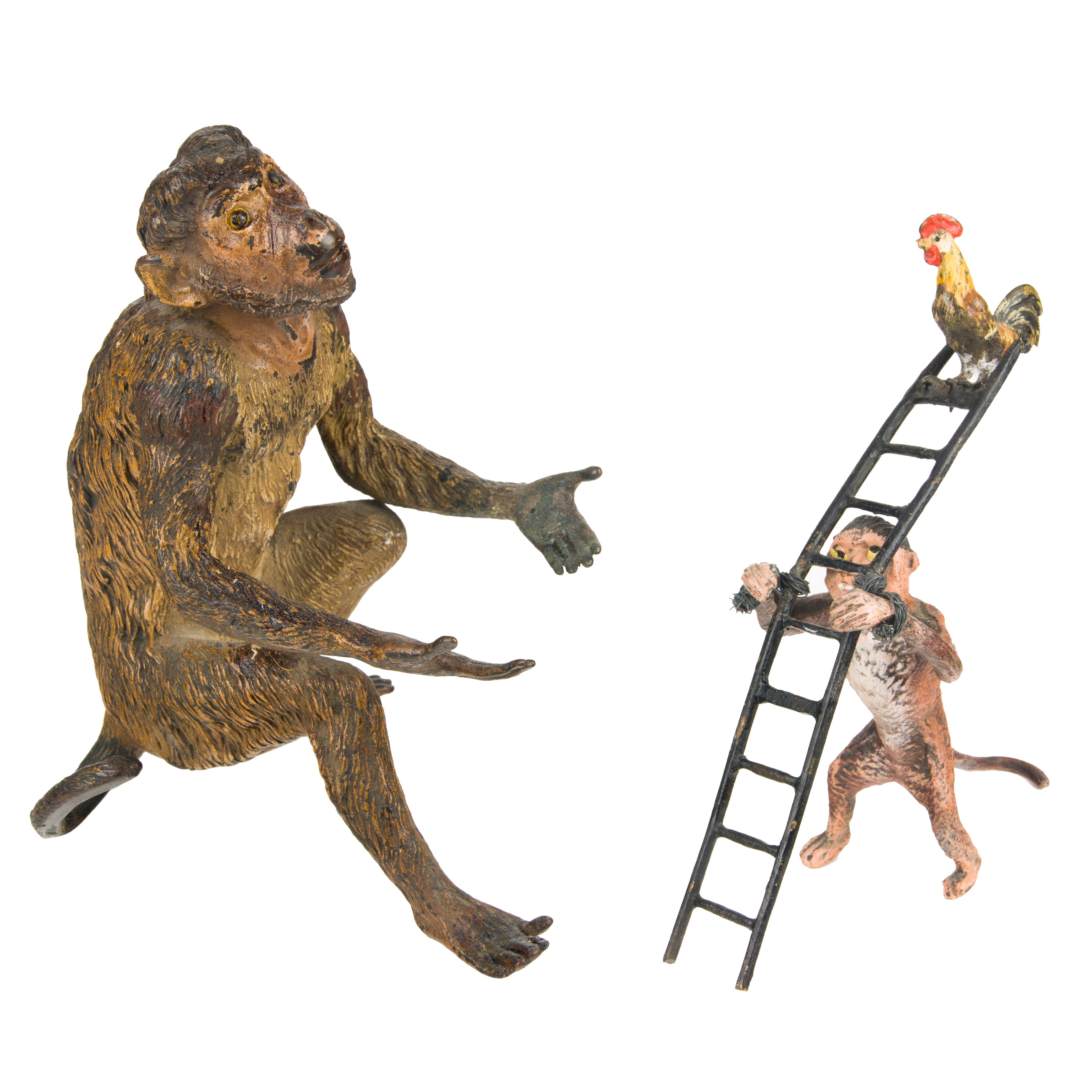 TWO AUSTRIAN COLD PAINTED BRONZE