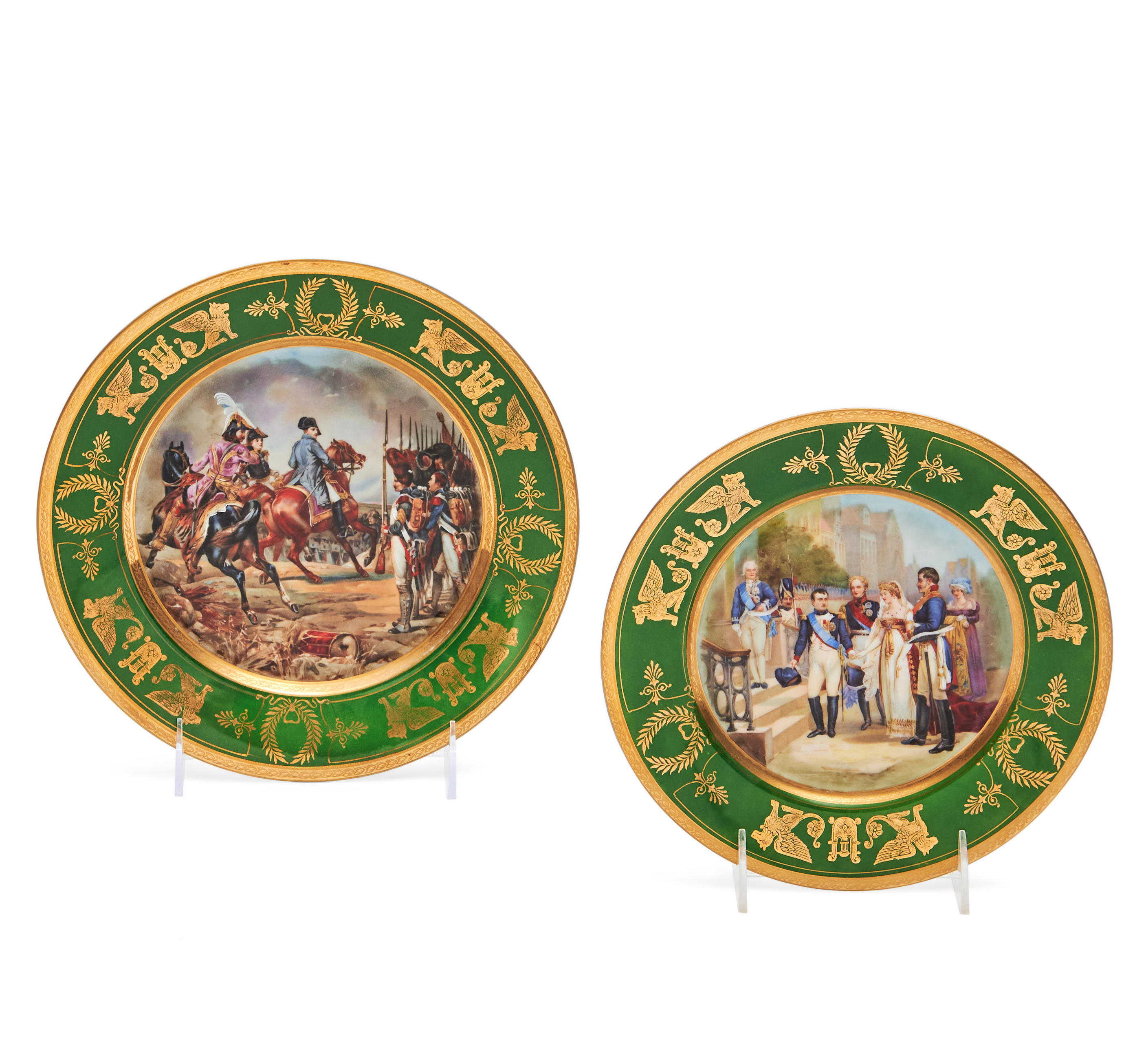 TWO AUSTRIAN PORCELAIN CABINET