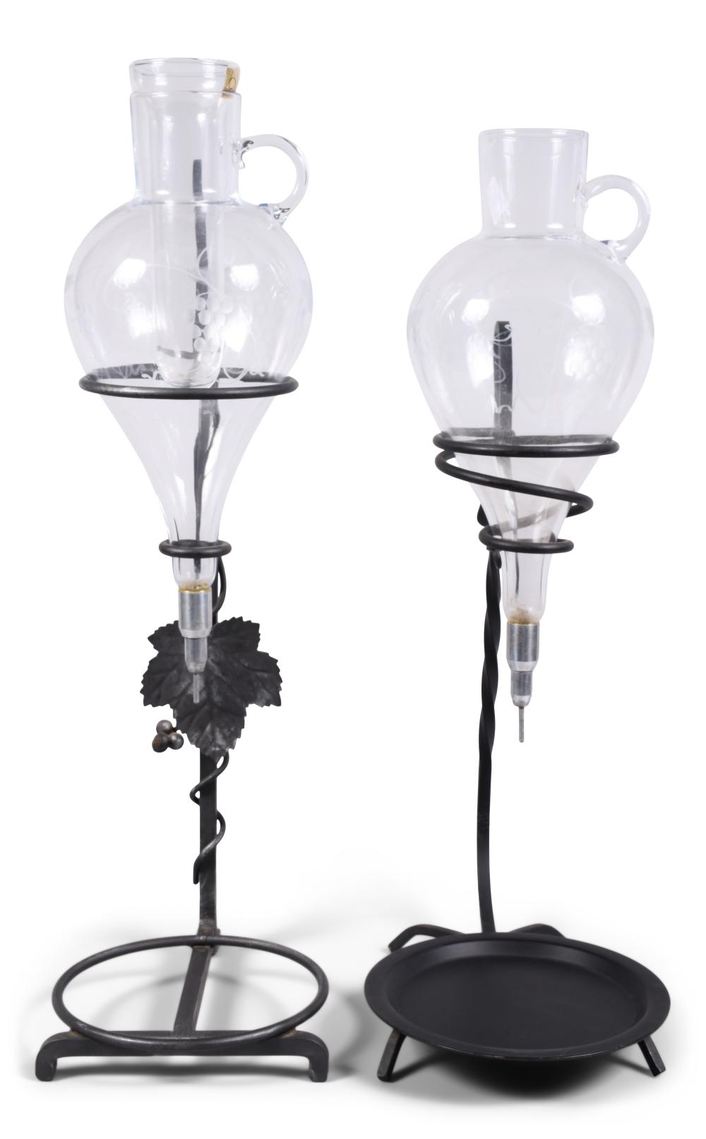 TWO AUSTRIAN WROUGHT IRON AND
