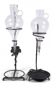 TWO AUSTRIAN WROUGHT IRON AND