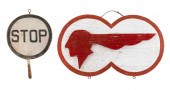 TWO AUTOMOBILE-THEMED SIGNS PR