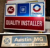 TWO AUTOMOTIVE PRINTED METAL S
