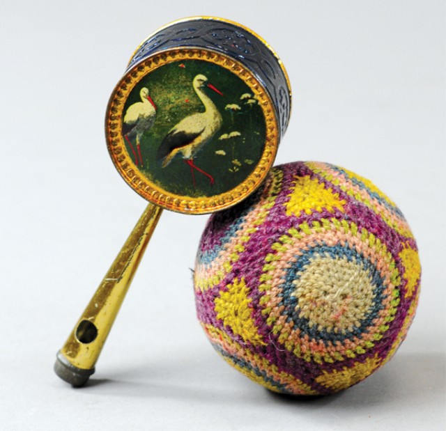 TWO BABY RATTLES Includes early
