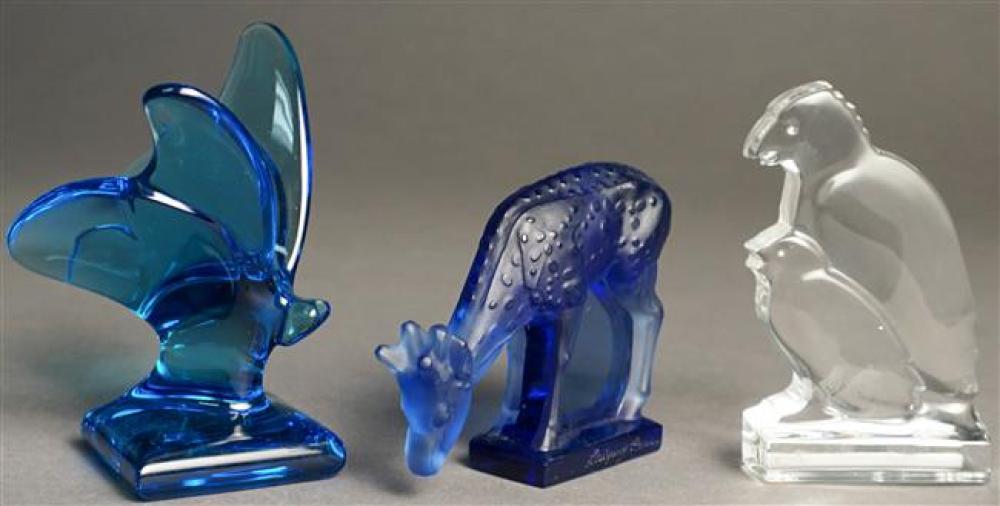 TWO BACCARAT AND ONE LALIQUE