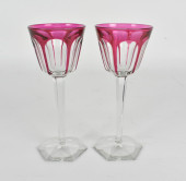 TWO BACCARAT CRANBERRY CUT TO