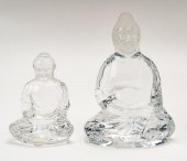 TWO BACCARAT CRYSTAL BUDDHA FI