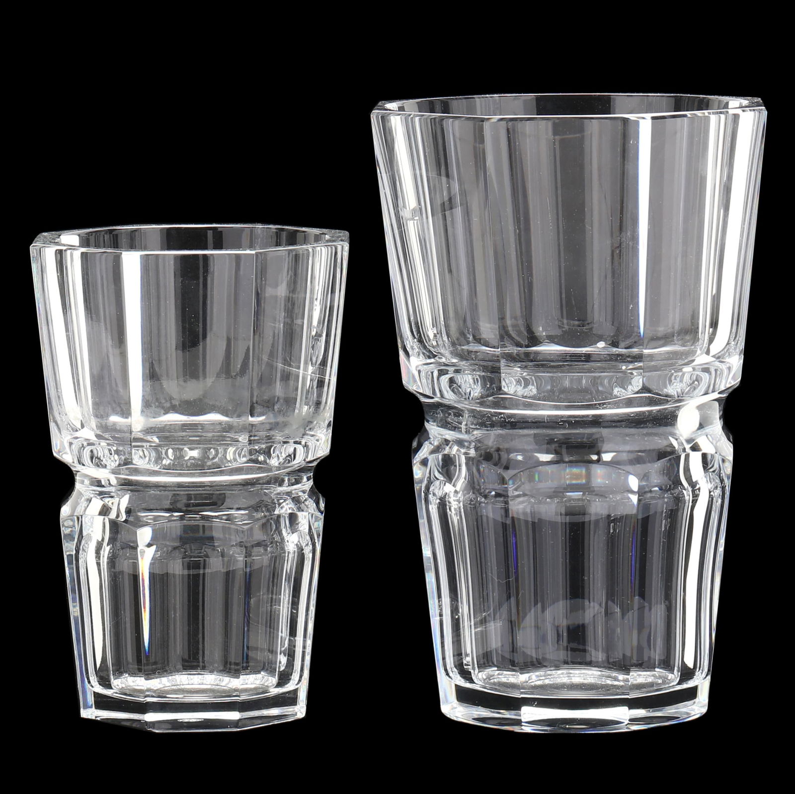TWO BACCARAT  EDITH  CRYSTAL