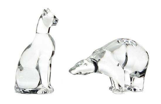 Two Baccarat Glass Animals