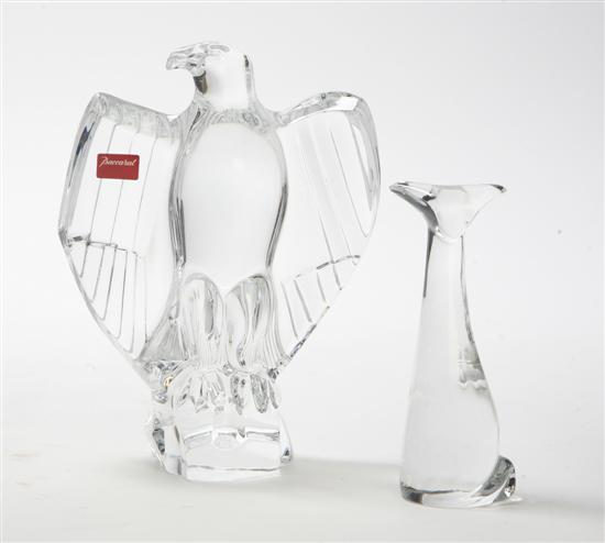 Two Baccarat Glass Mascots
