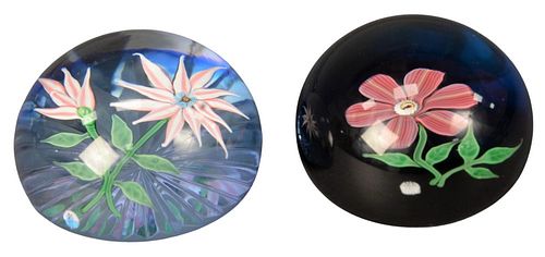 TWO BACCARAT GLASS PAPERWEIGHTS,