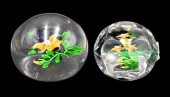 TWO BACCARAT GLASS PAPERWEIGHT