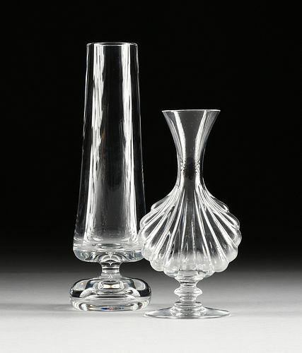 TWO BACCARAT MODERN CRYSTAL