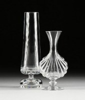 TWO BACCARAT MODERN CRYSTAL FO