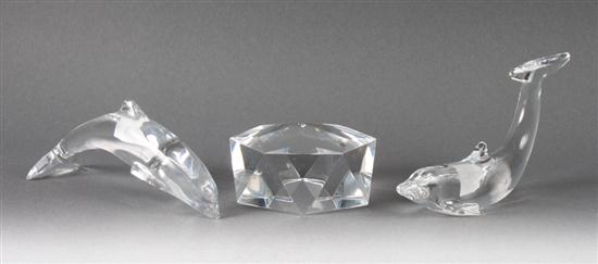 Two Baccarat molded crystal