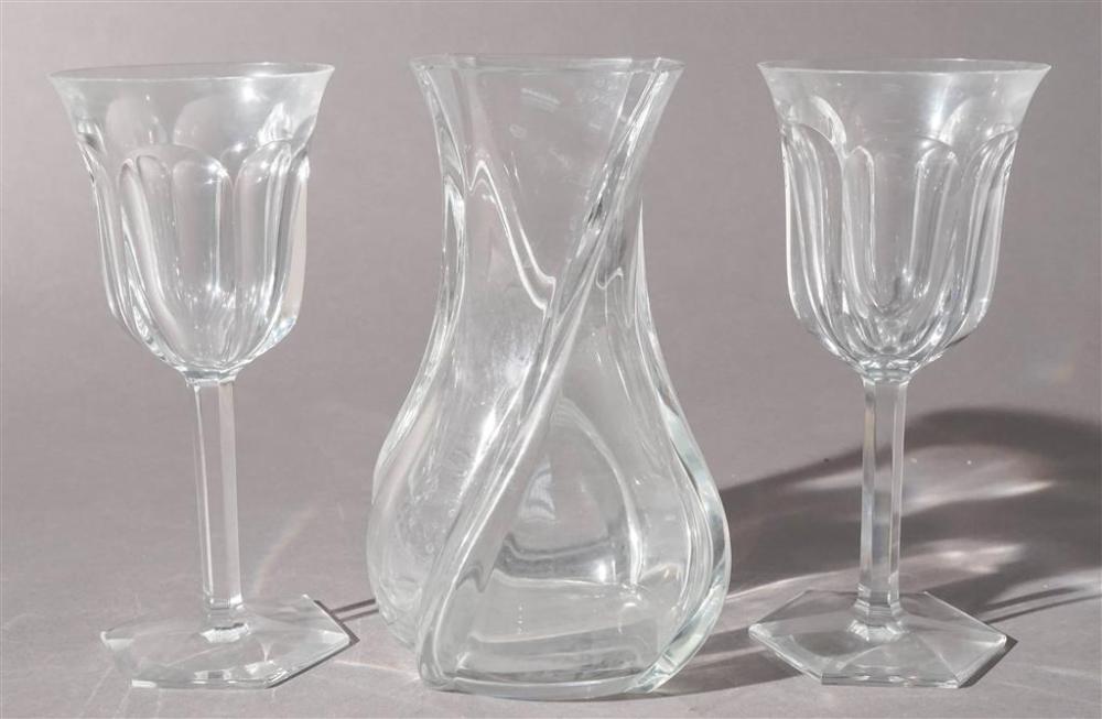 TWO BACCARAT STEM GOBLETS AND