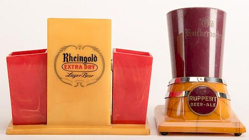 TWO BAKELITE BEER TABLE DISPLAYSTwo