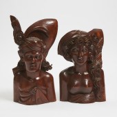 Two Balinese Carved Hardwood M
