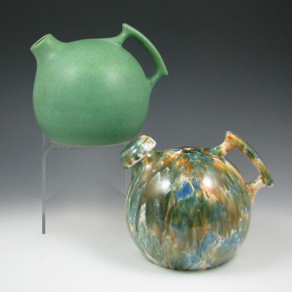 Two ball jugs including a matte