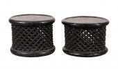 TWO BAMILEKE PEOPLES CARVED WO