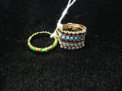 Two band rings    One 18 karat