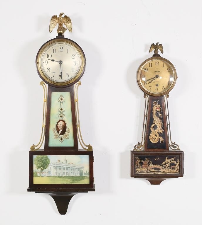 TWO BANJO CLOCKSLot of two American
