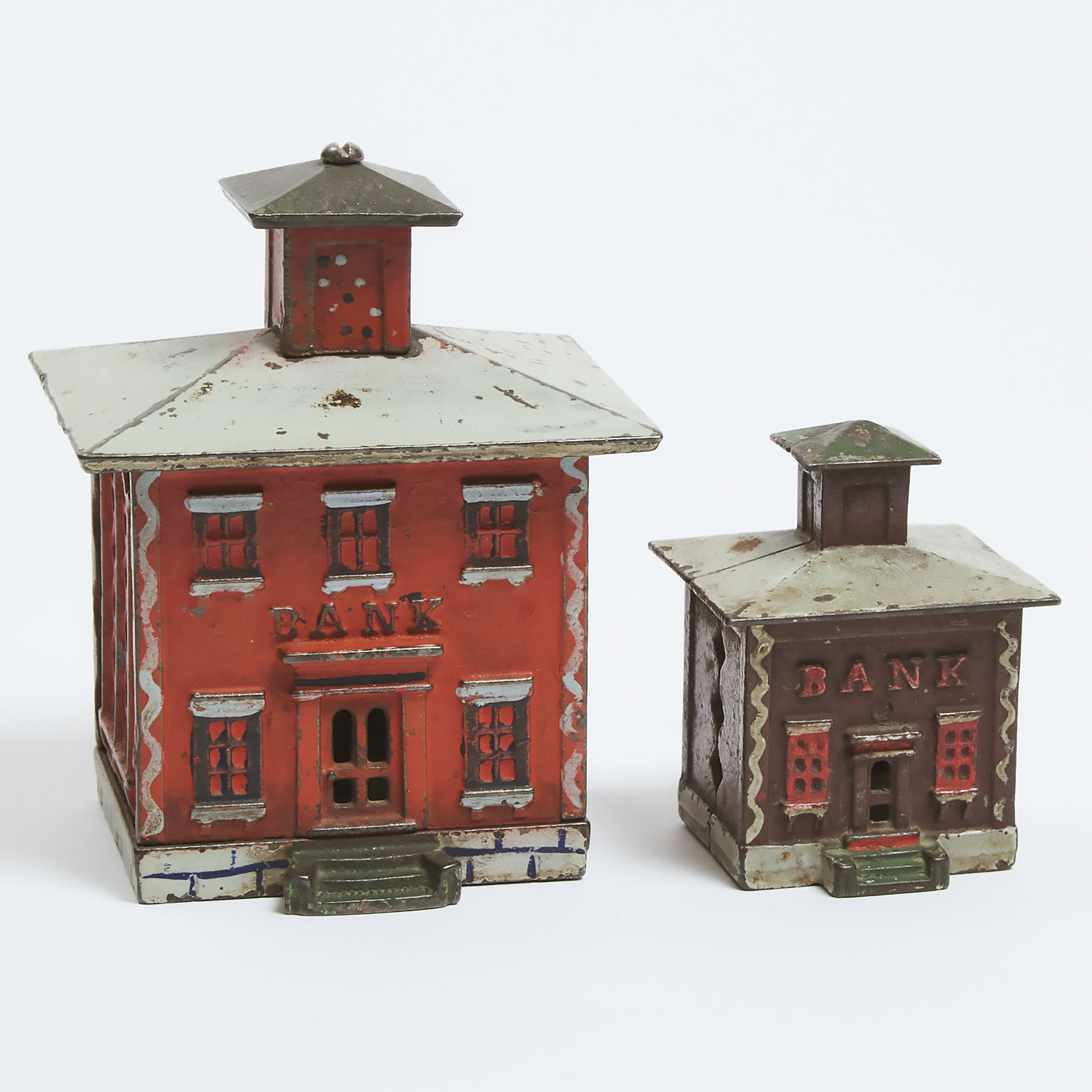 Two Bank Building Form Painted Cast