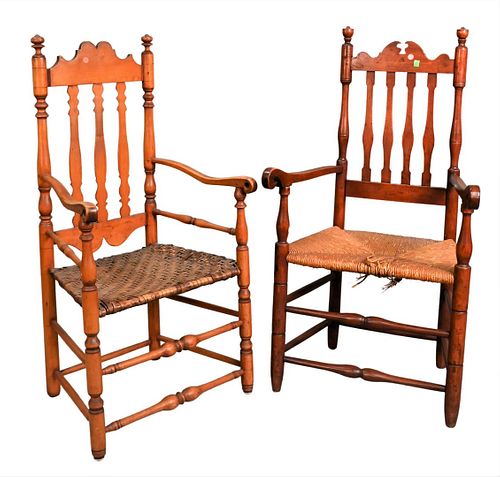 TWO BANNISTER BACK ARMCHAIRSTwo