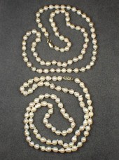 TWO BAROQUE FRESHWATER PEARL N