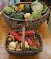 TWO BASKETS AND GROUP OF ASSOR