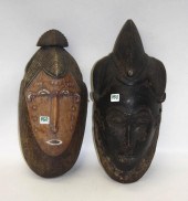 TWO BAULE PORTRAIT FACE MASKS