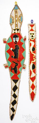 TWO BEADWORK WALL HANGINGSTwo