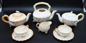 TWO BELLEEK NEPTUNE TEA SETS,