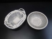 TWO BELLEEK PARIAN PORCELAIN B