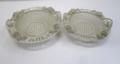 TWO BELLEEK PARIAN PORCELAIN "
