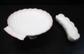 TWO BELLEEK PARIAN PORCELAIN T