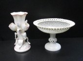 TWO BELLEEK PARIAN PORCELAIN T