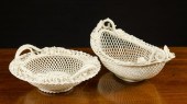 TWO BELLEEK PARIAN PORCELAIN T