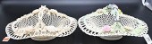 TWO BELLEEK PORCELAIN HANDLED