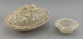 TWO BELLEEK POTTERY BASKETS IR