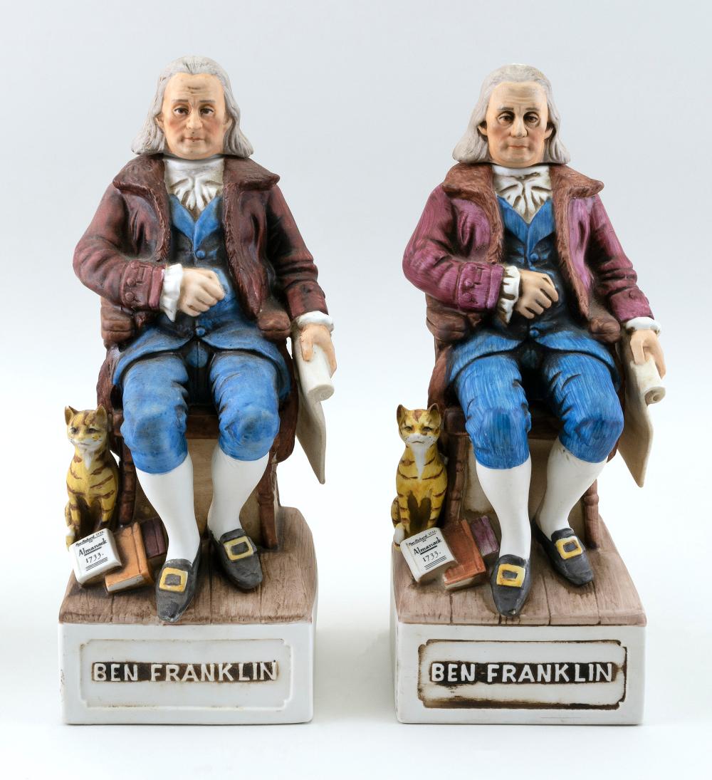 TWO BENJAMIN FRANKLIN CERAMIC