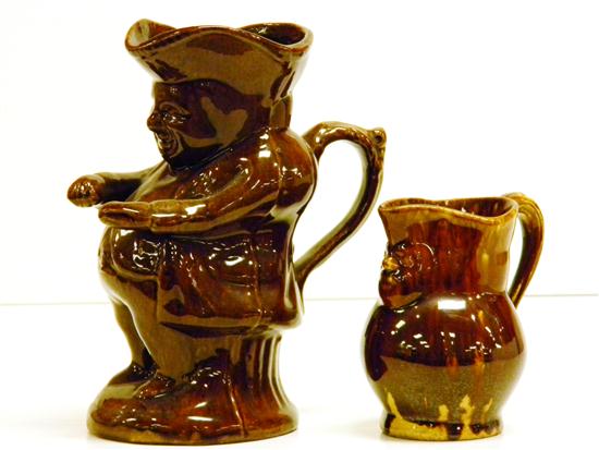 Two Bennington glaze brown Toby