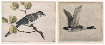 Two Benson Moore etchings (Benson