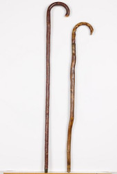 TWO BENT WOOD CANES<br>Descrip