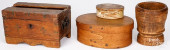TWO BENTWOOD BOXES, 19TH C., E