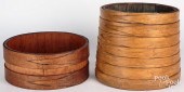 TWO BENTWOOD DRY MEASURES, 19T